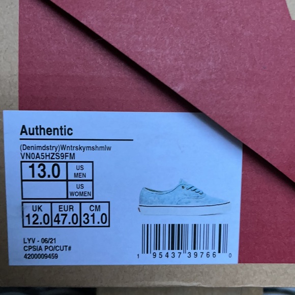 Vans Authentic Denim Destroy MENS 13 - Picture 16 of 16